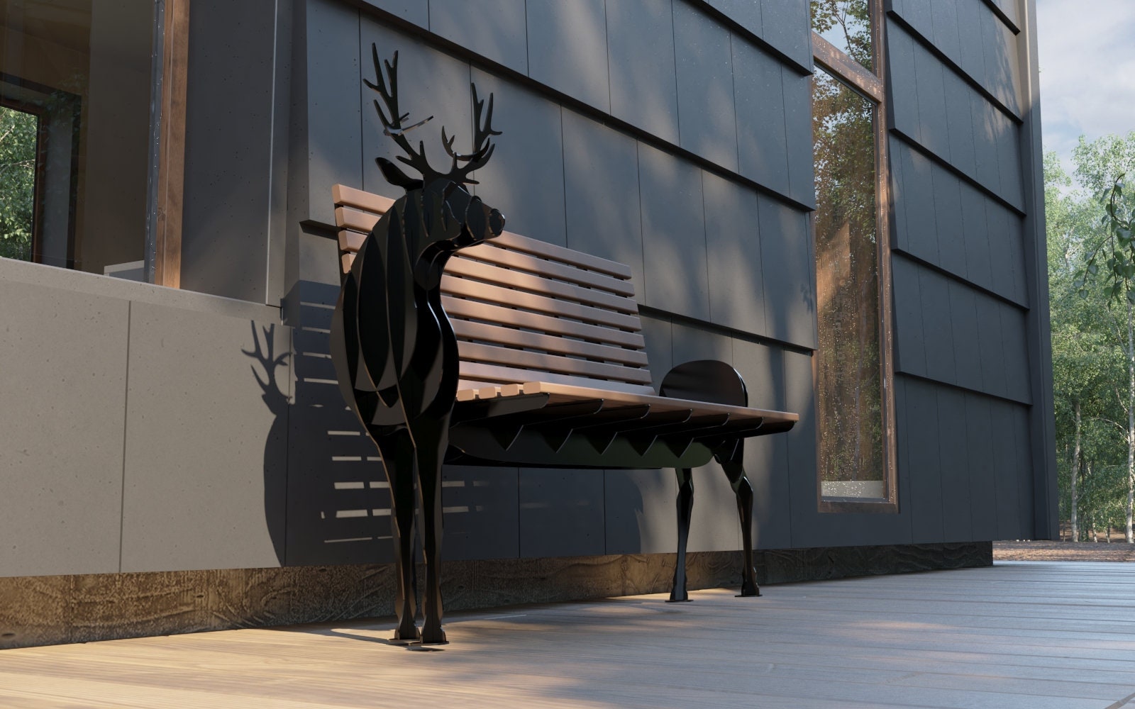 Deer Bench, Plasma, Laser Design - DXF Files for CNC Laser or Plasma Cutter