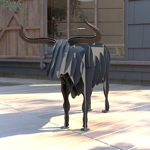 Bull BBQ, Flower Stand - Archivos DXF para CNC Laser o Plasma Cutter - Animal Fire Pit - Código G para cnc Plasma o Laser incluido