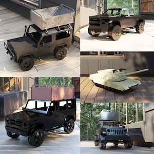 Vehicle Fire Pit Bundle - BBQ - DXF Files, Drawings, Plans for CNC Plasma, Laser - Defender + F150 + G Wagon + Jeep + Tank
