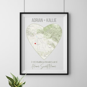 Personalized Housewarming Gift, Custom Home Map, First Time Home Buyer Gift, Engagement Gift, First Home Gift, Custom Home Map, New House