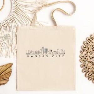 Kansas City Skyline Tragetasche, Kansas City Skyline Canvas Tasche, Kansas City Pride Tasche, Einzigartiges KC Souvenir, Niedliches Kansas City Geschenk, KC Liebhaber Geschenk