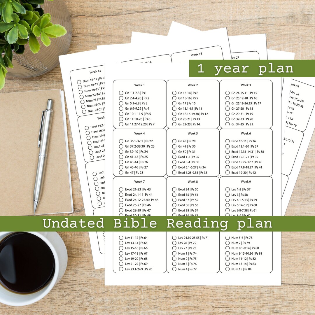 Undated Printable Bible Reading Plan Daily Bible Reading Read Through ...