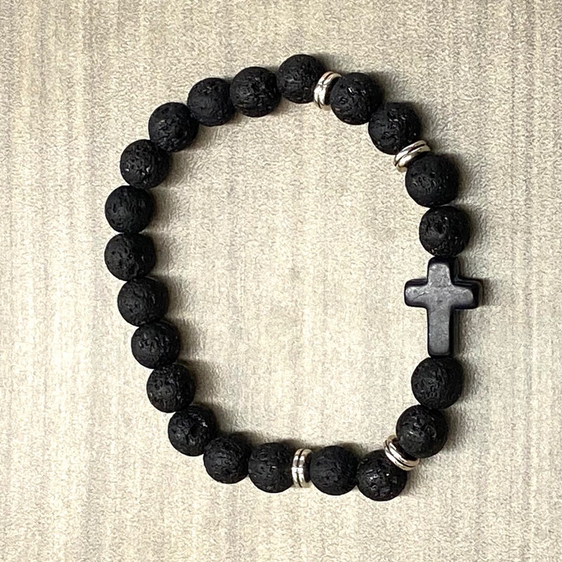 Black Cross Bracelet - Etsy