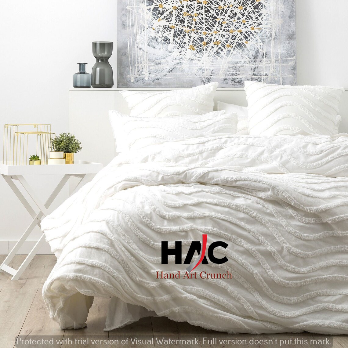 Handmade tufted cotton doona duvet cover boho bedding white Etsy