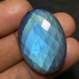Labradorite blu naturale al 100%, taglio a rosa, ovale, cabochon, pietra preziosa sfusa, creazione di gioielli in labradorite, gemme all&#39;ingrosso PopeGems 30x22x7 mm P1694