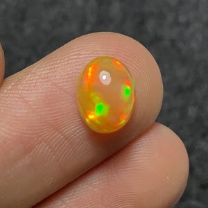 Natural Ethiopian White Opal Smooth Oval Shape Cabochon Loose Gemstone Fire Opal Jewelry Wholesale Gems Popegems 9x7x5 MM P2056