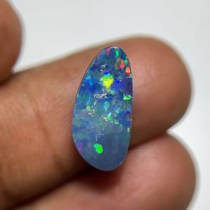 Cabochon di opale di fuoco australiano naturale al 100%, cabochon lisci e di forma libera, sfusi, per gioielli Pope Gems, 15x7x4 mm, P1797