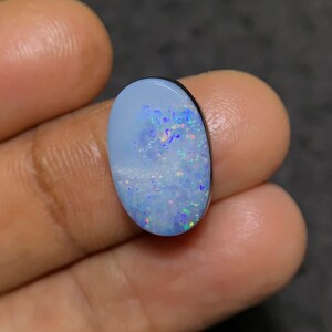 Cabochon di opale di fuoco australiano naturale al 100%, cabochon lisci e di forma libera, sfusi, per gioielli Pope Gems, 17x11x4 mm, P1432