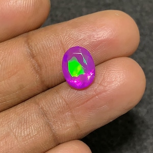 Opale di fuoco ovale sfaccettato di opale etiope viola rosa naturale al 100%, gemme sciolte per gioielli, gemme all&#39;ingrosso Pope Gems 10x8x6 mm P1363