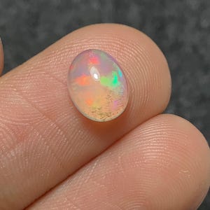Natural Ethiopian White Opal Smooth Oval Shape Cabochon Loose Gemstone Fire Opal Jewelry Wholesale Gems Popegems 9x7x5 MM P2066