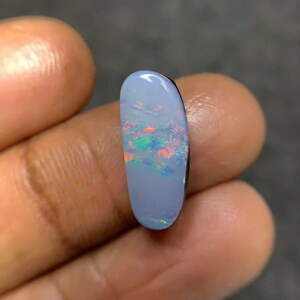Cabochon di opale di fuoco australiano naturale al 100%, cabochon lisci e di forma libera, sfusi, per gioielli Pope Gems, 18x7x4 mm, P1421