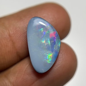 Cabochon di opale di fuoco australiano naturale al 100%, cabochon lisci a forma libera, sfusi, per gioielli Pope Gems, 17x10x4 mm, P1804