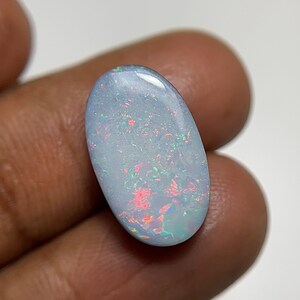 Cabochon di opale di fuoco sciolto ovale liscio in opale australiano naturale al 100%, per gioielli Pope Gems, 17x10x4 mm, P1812
