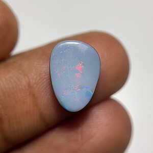 Cabochon di opale di fuoco australiano 100% naturale, liscio e lucidato, forma libera, sciolto, per gioielli Pope Gems, 13x9x4 mm, P1829
