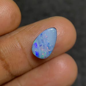 Cabochon di opale di fuoco australiano naturale al 100%, cabochon lisci a forma libera, sfusi, per gioielli Pope Gems, 11x7x4 mm, P1464