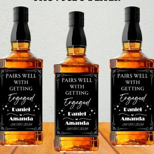 Personalisiertes Whisky-Etikett, passt gut zur Verlobung, benutzerdefiniertes Likör-Etikett, Verlobungsgeschenk, Partygeschenk, Hochzeitsgeschenk