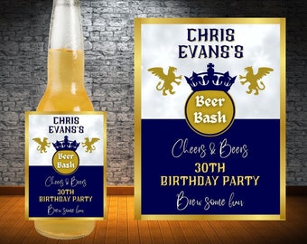 Printable Personalized Beer Bottle Label, 100% Editable, Any Name & Event, Custom Beer Bottle Birthday Sticker, Brew Party