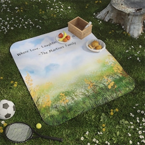 Personalized Outdoor Blanket for Picnics, Beach, Camping – Waterproof & Portable, Large Picnic Rug, Family Size Mat, Foldable Picnic Throw