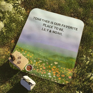 Personalized Spring Picnic Blanket, Outdoor Beach Camping Mat, Large Family Size Rug, Foldable Portable Throw, Picnic Accessories for Summer