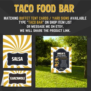 Build Your Own TACO Bar, Food Bar Poster Signs, Taco Station, Custom ...
