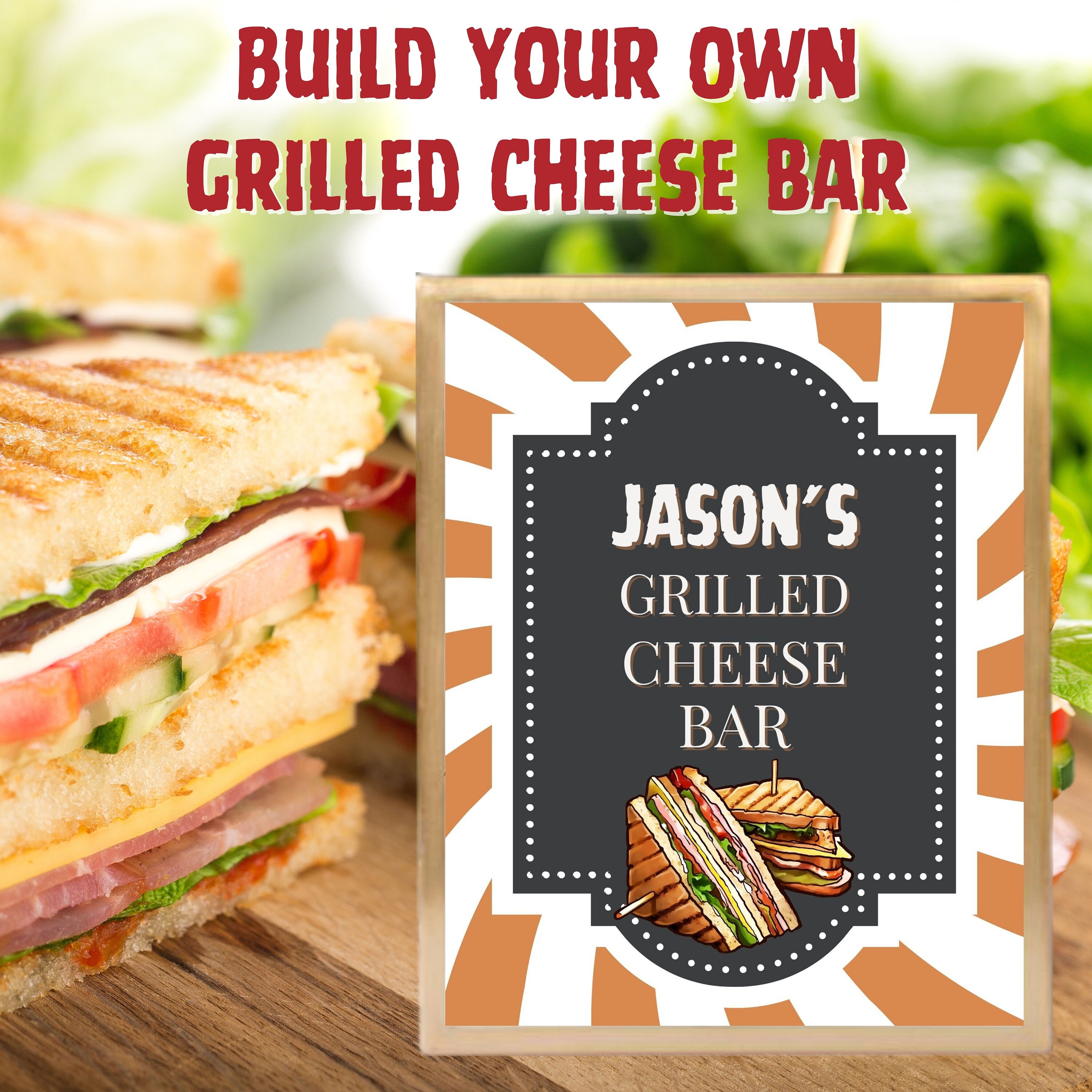 Grilled Cheese Bar Buffet Table Sign | Grilled Cheese Station Sign ...