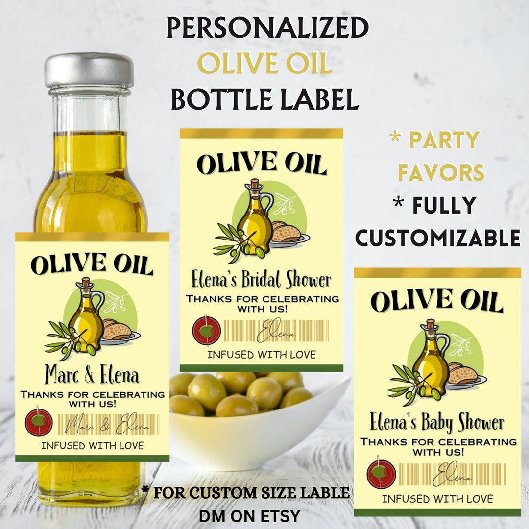 Custom Olive Oil Bottle Label Gift Wedding Favors Baby Il 2yxl 