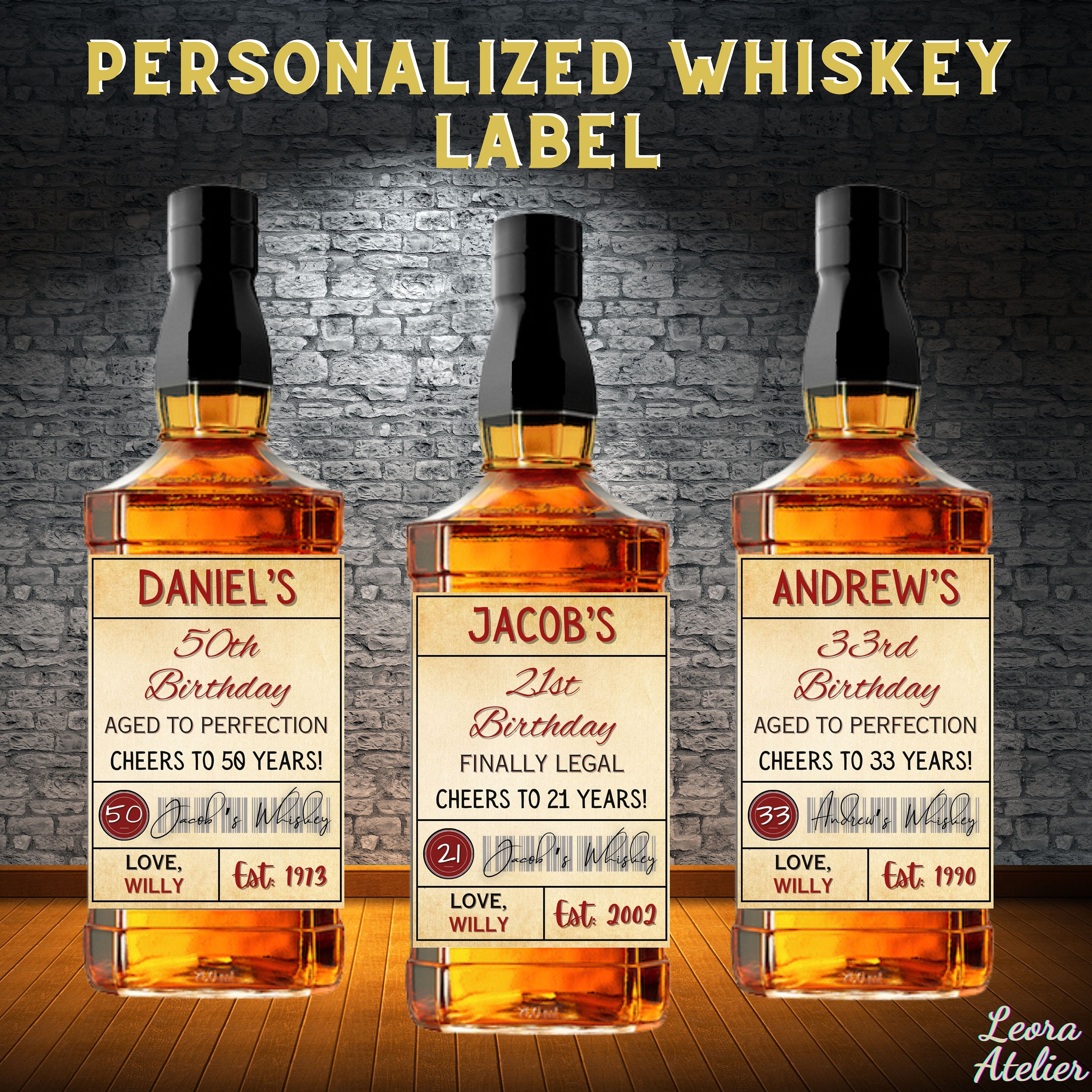 Custom Scotch Label Personalized Whiskey Bottle Label | Birthday Gift for Him & Her ...