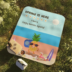 Spring Beach Picnic Blanket, Outdoor Waterproof Mat for Camping, Large Family Size Rug, Portable Folding Blanket, Summer Outdoor Picnic Gear