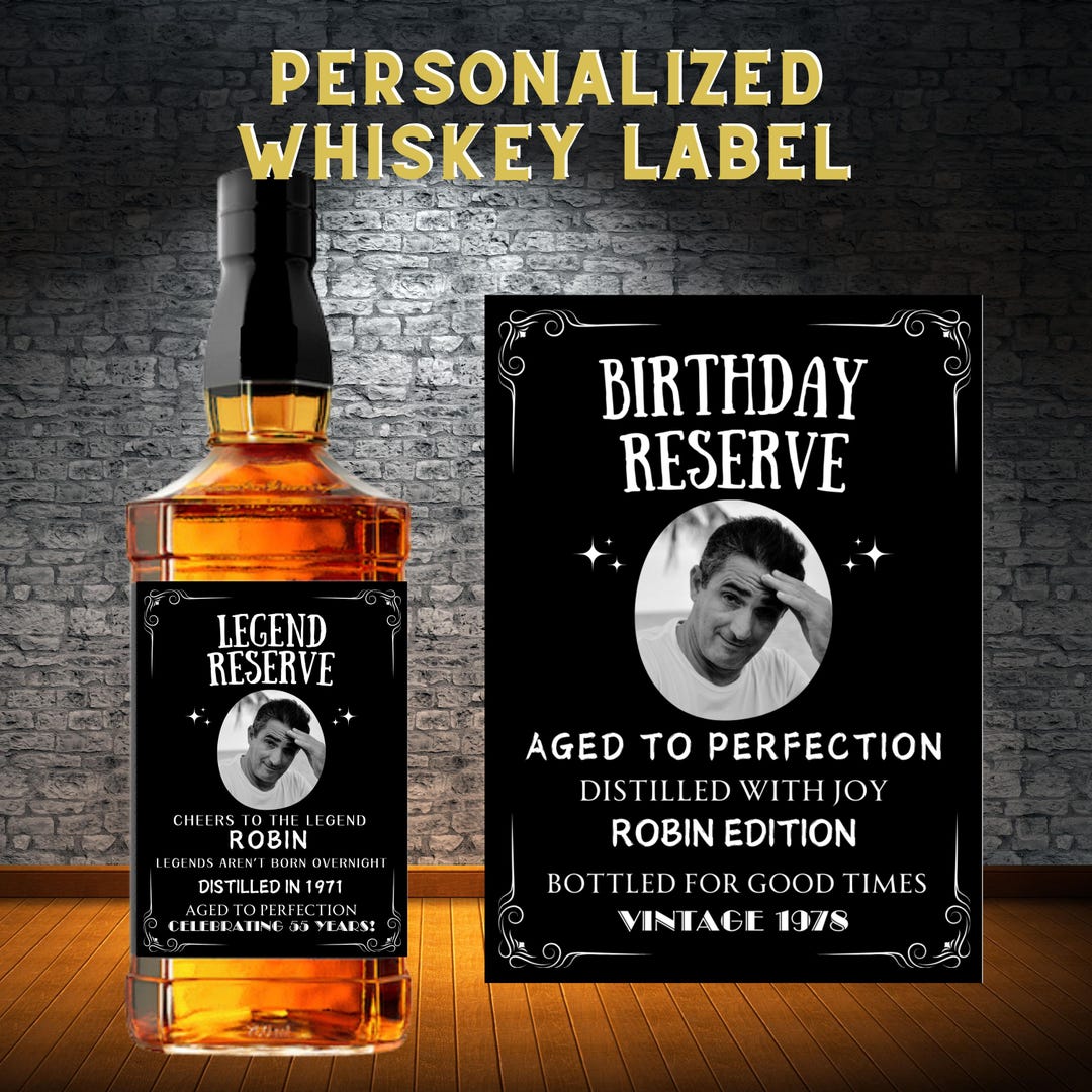 Custom Whiskey Bottle Label, Photo Label, Personalized Gift, 50ML/700ML ...