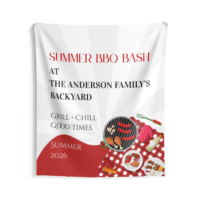 Summer BBQ Bash Banner Backdrop | Backyard Grill Party Decoration ...