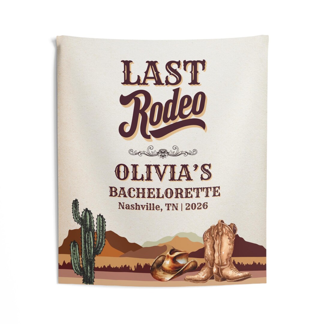 Last Rodeo Bachelorette Party Banner, Cowgirl Bach Party Backdrop ...