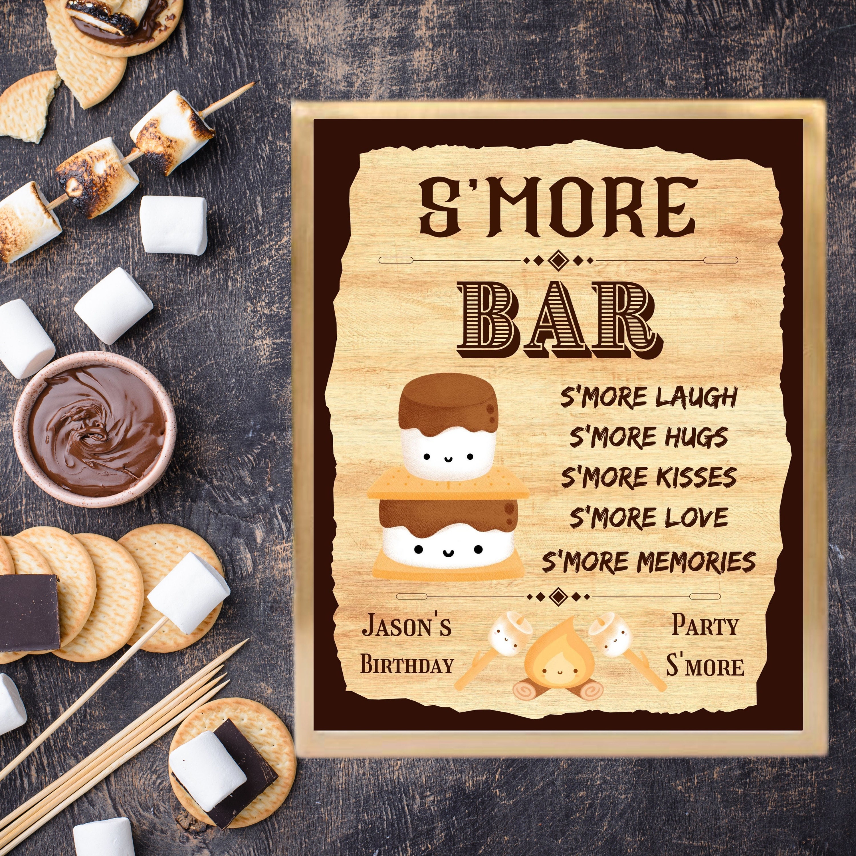 Personalized to Any Name, S'MORE Bar Table Sign Template, S'MORE ...