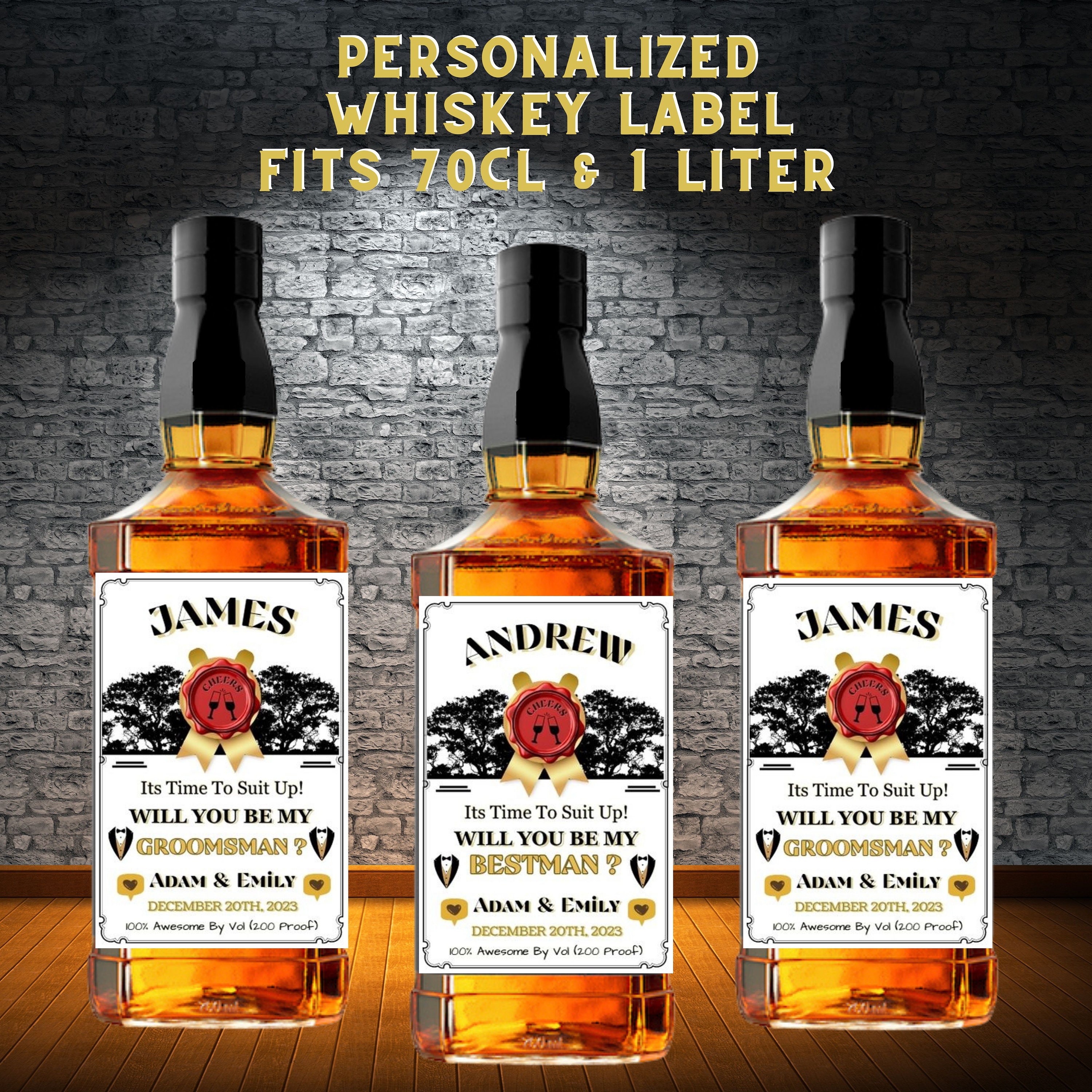 Personalized Proposal Label, Printable Whiskey Bottle Labels, Fits ...