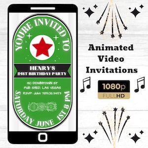 Convite em vídeo animado personalizado para jantar de aniversário, modelo de convite digital personalizado, história do Instagram para celular, convite para festa de comemoração