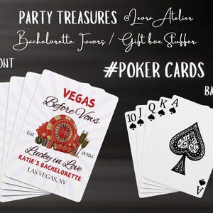 Tarjetas de póker personalizadas para despedida de soltera, Las Vegas antes de los votos, Amor afortunado, Último brindis, Regalo para caja de regalo, Juego de viaje de chicas, Escuadrón de novias