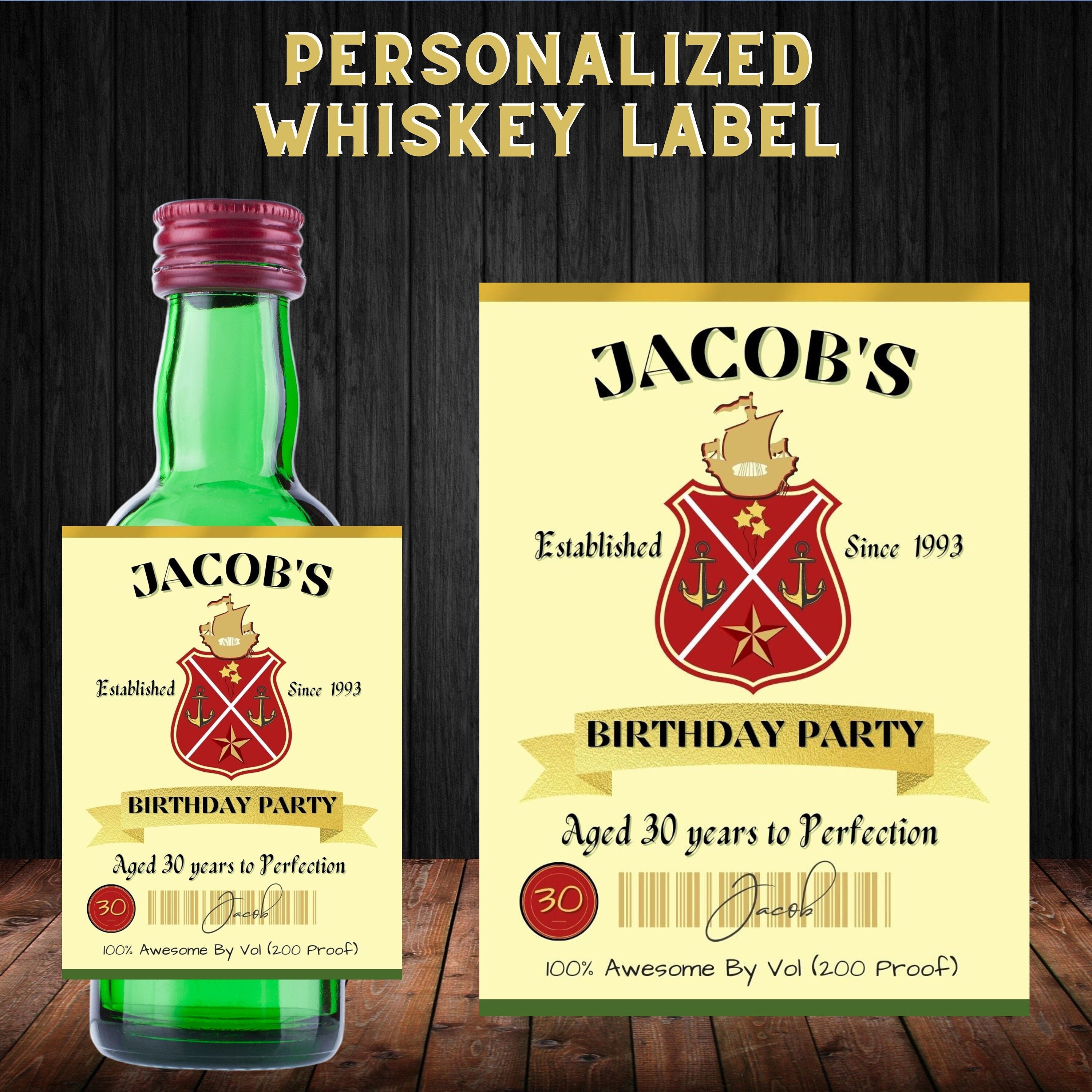 Printable Custom Whiskey Bottle Label Template Fits Size - Etsy