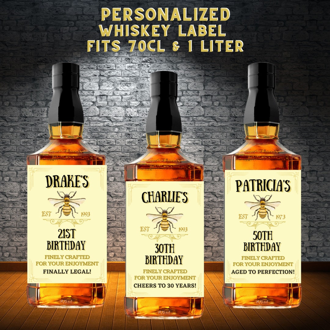Printable Custom Whiskey Bottle Label Template, Fits Bottle Size 50ML ...