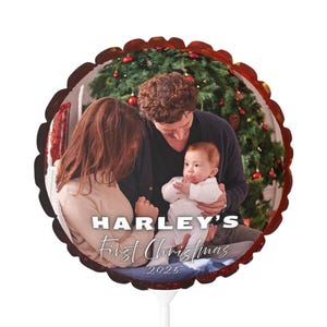 Palloncini Mylar personalizzati per il primo Natale del bambino, decorazioni personalizzate per feste, decorazioni con palloncini di Natale, palloncini per baby shower e compleanni.