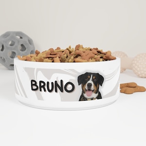 Personalized Ceramic Pet Bowl with Photo and Name, Custom Dog or Cat Feeding Dish, Animal Lover Gift, Dishwasher & Microwave Safe