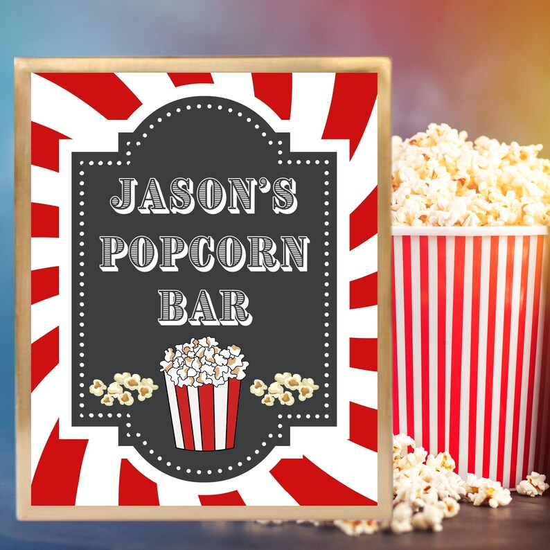 Build Your Own POPCORN Food Bar Banner Flag Personalized Etsy