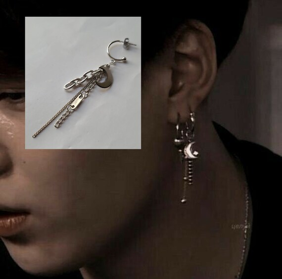 Yoongi online hoop earrings