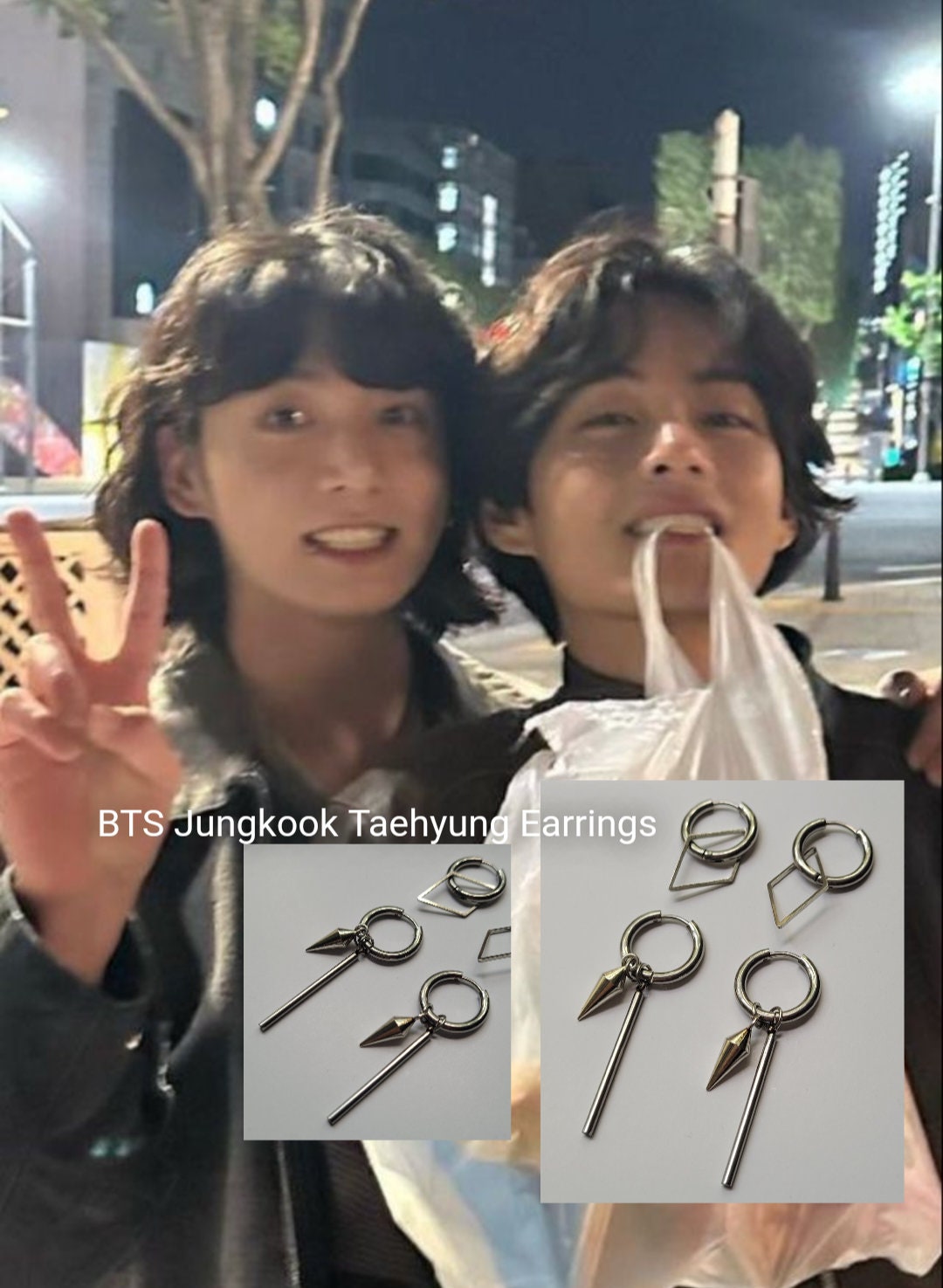 btsindiashop_ - BTS V and jimin Black chanel earrings