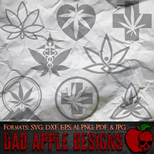 Lot de 2 logos sur la marijuana : svg haute résolution, AI, png et PLUS !