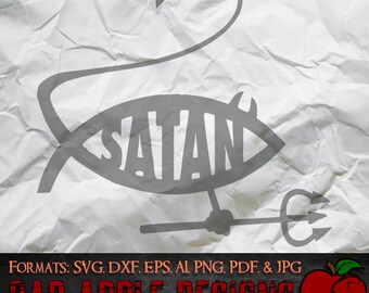 Satan Jesus Fish Parody 1 - High resolution svg, AI, png and MORE!