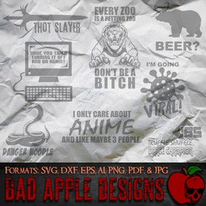 Funny T-Shirt Bundle 6 - High resolution svg, AI, png and MORE!