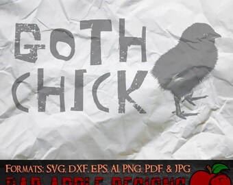 Goth Chick 1 - SVG, AI, PNG e ALTRO ad alta risoluzione!