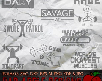 Fitness Bundle 3 - SVG, AI, PNG e ALTRO ad alta risoluzione!