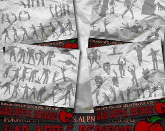 Zombie BADDEST Bundle 1 - SVG, AI, PNG e ALTRO ad alta risoluzione!