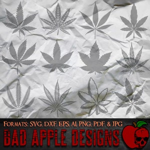Lot 1 feuilles de marijuana - Svg haute résolution, AI, png et PLUS !