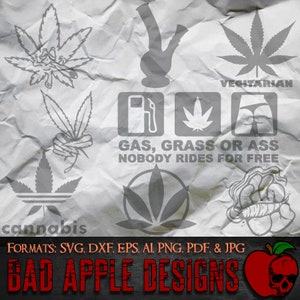 Funny Marijuana Bundle 3 - Svg haute résolution, AI, png et PLUS !